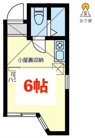 ユナイト日の出町パトリアージュの杜(ワンルーム/2階)の間取り写真