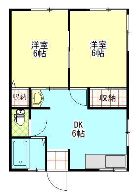 シティハイムT(2DK/1階)の間取り写真