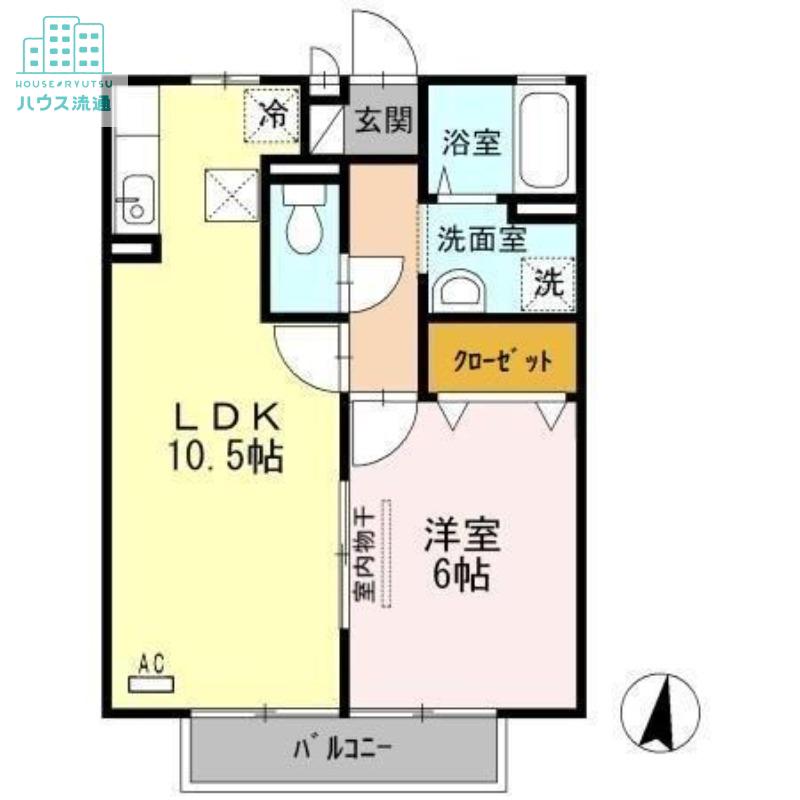ヴィクトワールK I棟(1LDK/1階)の間取り写真