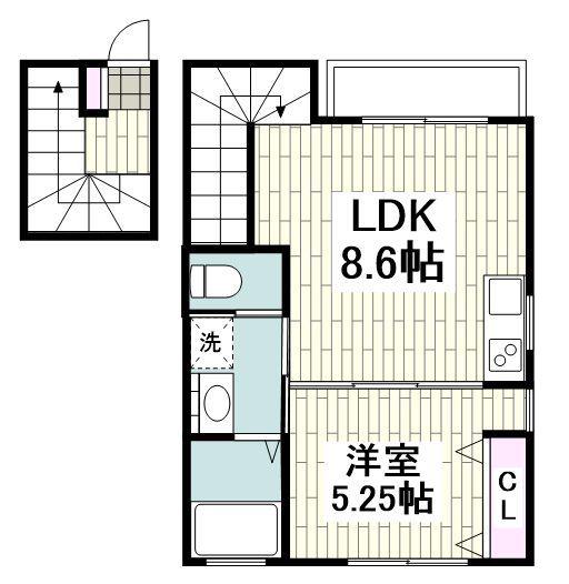 REWELL(1LDK/2階)の間取り写真