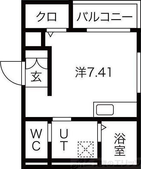 TOWN COURT 上新庄(ワンルーム/1階)の間取り写真