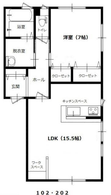 アートリーシュ(1LDK/1階)の間取り写真
