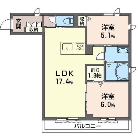 ウェスタージュ(2LDK/2階)の間取り写真
