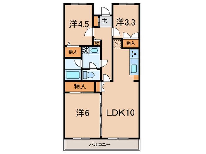 サン・ヒル7(3LDK/4階)の間取り写真