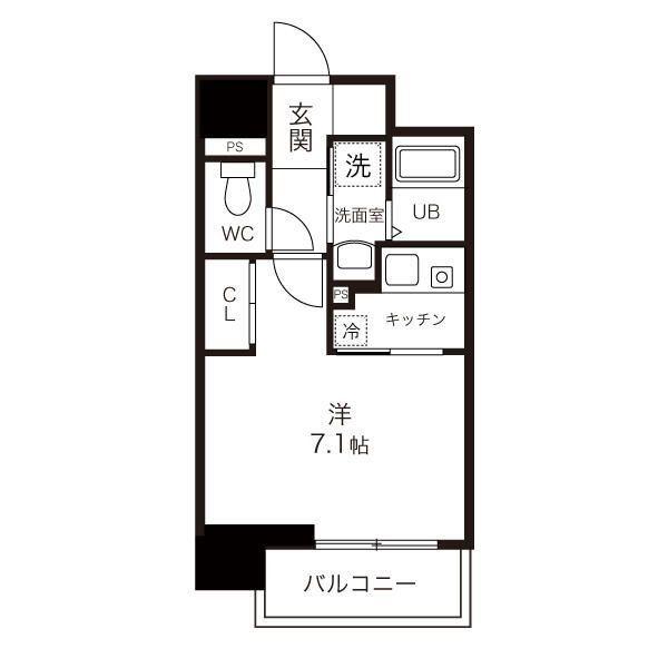 デルックス品川(1K/4階)の間取り写真