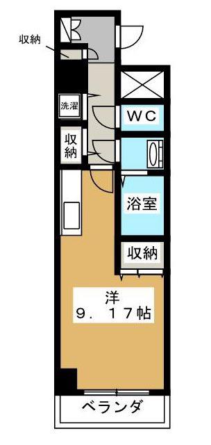 ファミネス上殿田(ワンルーム/10階)の間取り写真