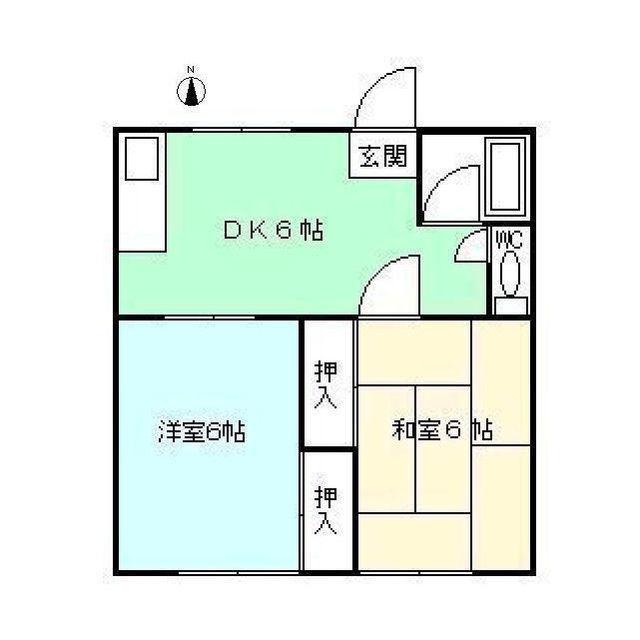 ハイツコシマエ A棟(2DK/2階)の間取り写真