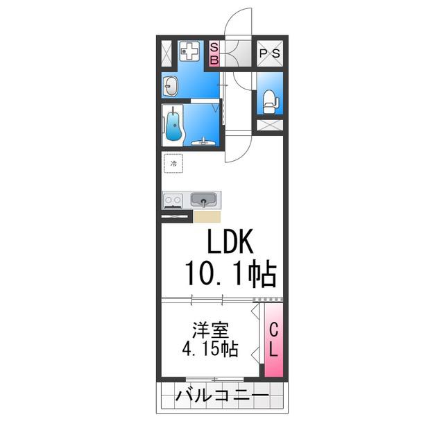 FREEDOM RESIDENCE堺大小路(1LDK/2階)の間取り写真