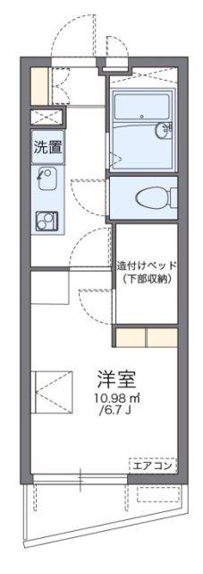 レオパレス都賀川(1K/3階)の間取り写真