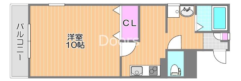 グランツ・M(1K/2階)の間取り写真