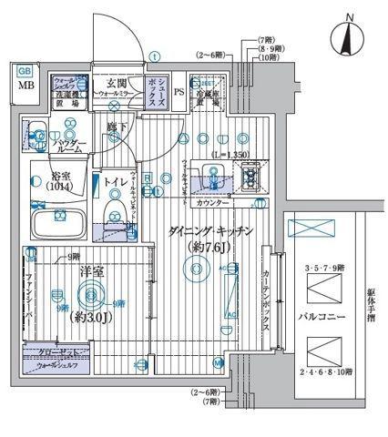 ブライズ東陽町(1DK/5階)の間取り写真