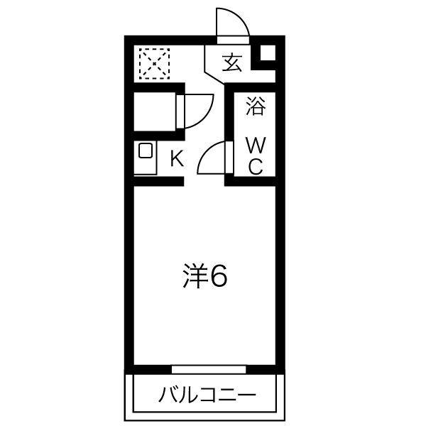 師勝マンション(1K/3階)の間取り写真
