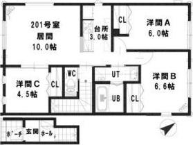 ルミエール 豊平1-1(3LDK/2階)の間取り写真
