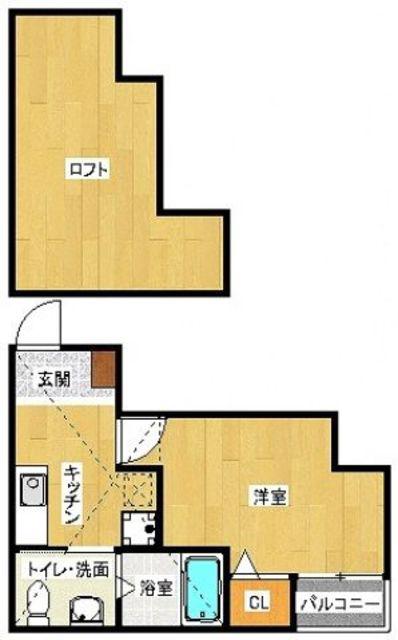 コンフォートベネフィス住吉Ⅰ(1K/2階)の間取り写真