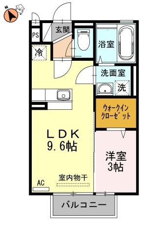 カーサ・フェリオ南佐古(1LDK/2階)の間取り写真