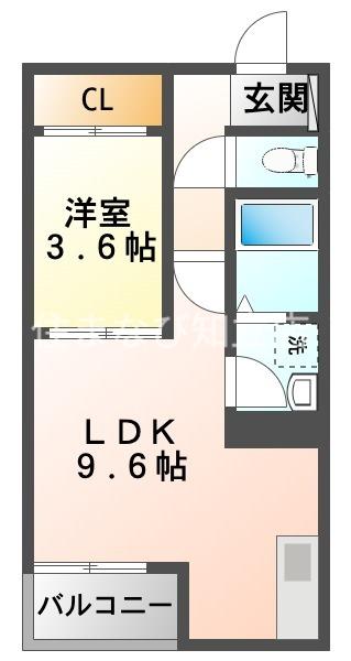LE COCON 刈谷II(1LDK/1階)の間取り写真