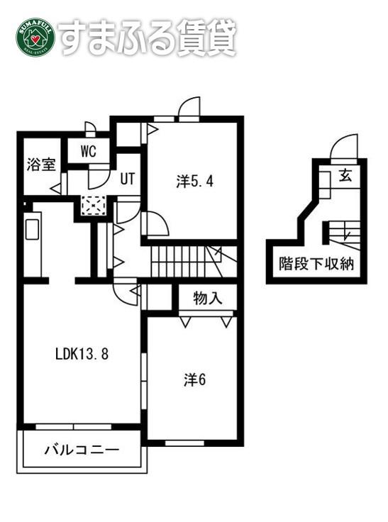ボーシャルダンC(2LDK/2階)の間取り写真