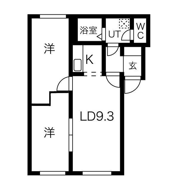 ハイデンス6-22(2LDK/3階)の間取り写真