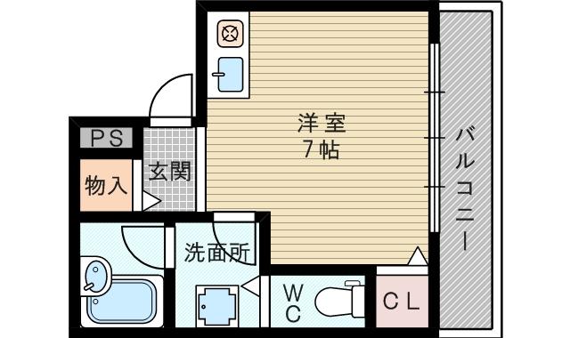 ショコラハウス(ワンルーム/2階)の間取り写真