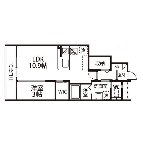 ブエナビスタ(1LDK/1階)の間取り写真