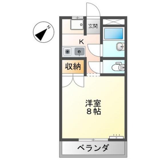 フォレストコーポ(ワンルーム/3階)の間取り写真