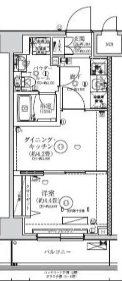 レアライズ赤羽イースト(1DK/6階)の間取り写真