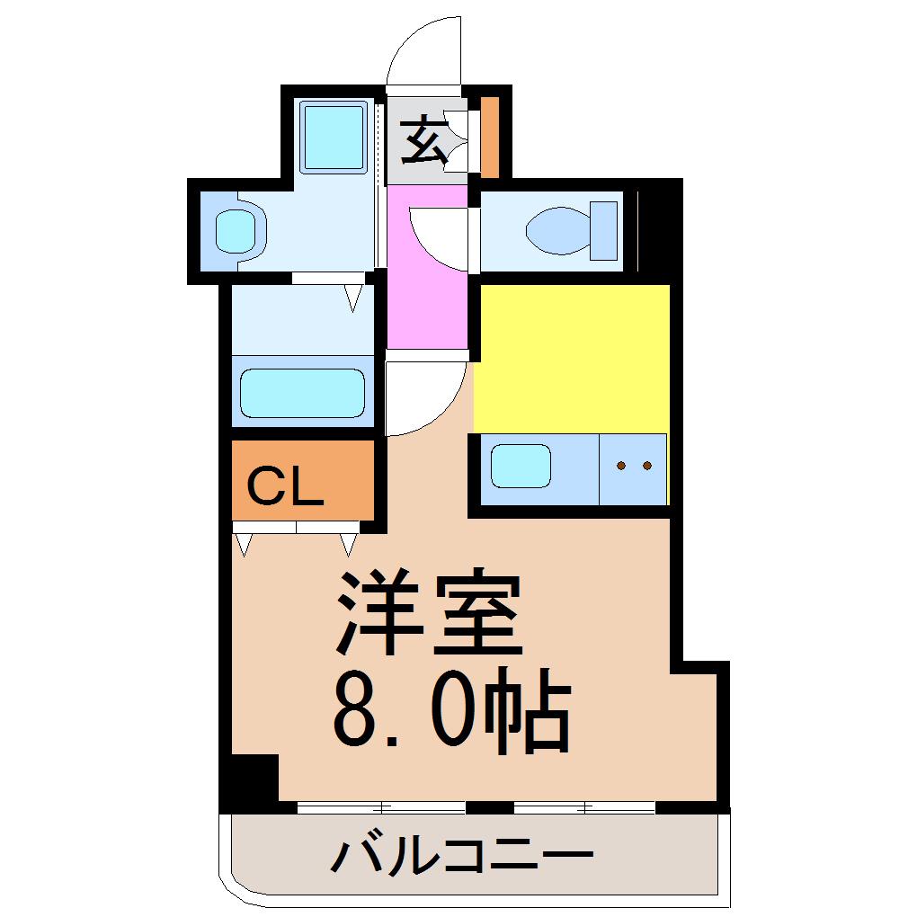 WILL鶴舞(1K/5階)の間取り写真