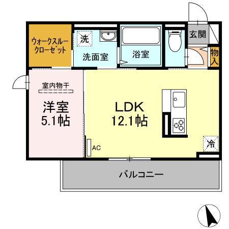 FELIZ(1LDK/2階)の間取り写真