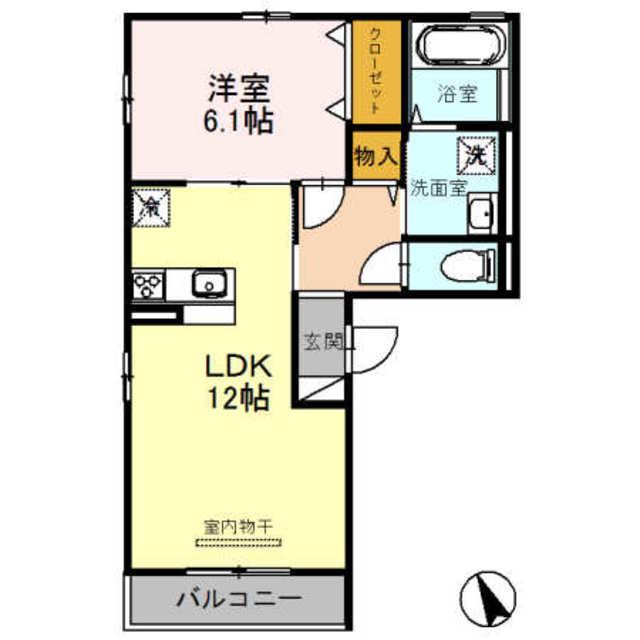 セレナーデ(1LDK/1階)の間取り写真