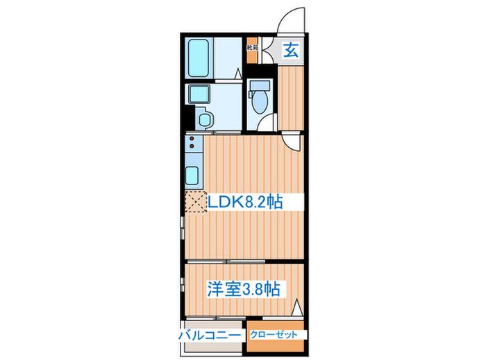 GRAN SERENITE榴ヶ岡(1LDK/2階)の間取り写真