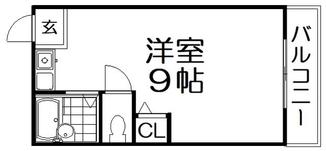 シャンテー三矢2(ワンルーム/3階)の間取り写真