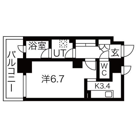 ヴィラエーデル名駅(1K/5階)の間取り写真