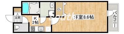 Y&RINO RESIDENCE(1K/9階)の間取り写真