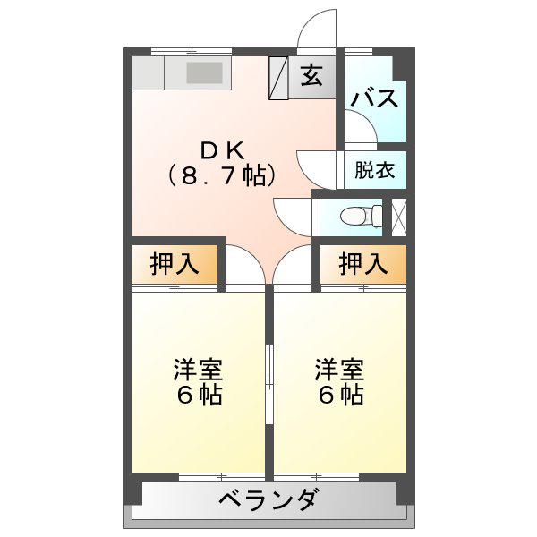 リアライズ岐南I(2DK/2階)の間取り写真