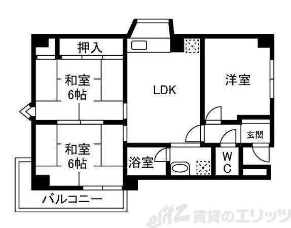 マンションラヴィング(3LDK/3階)の間取り写真