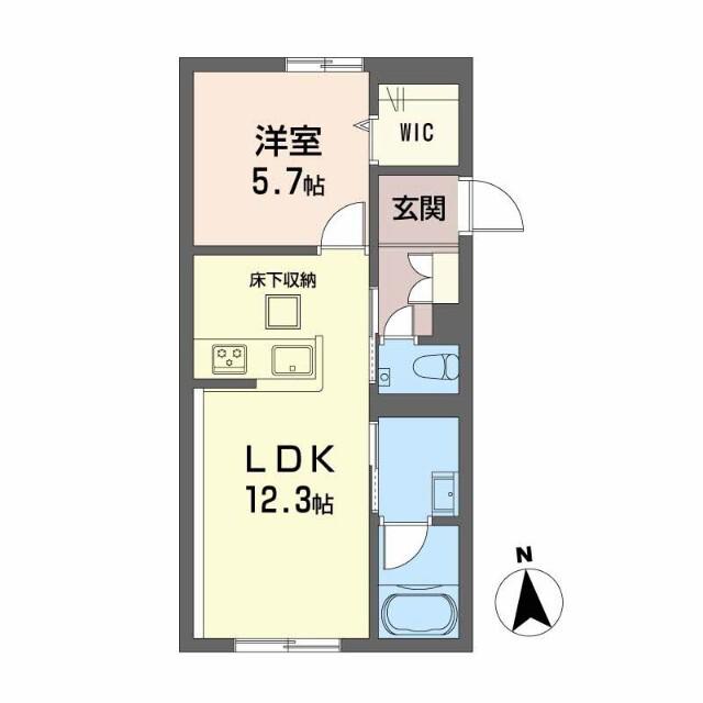 K&MフォレストガーデンII(1LDK/1階)の間取り写真
