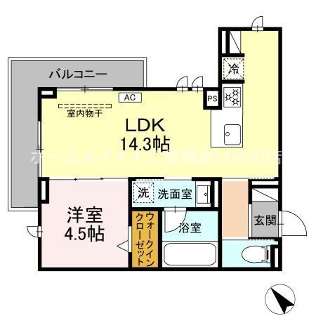 D-AVANCE佐藤一丁目(1LDK/3階)の間取り写真