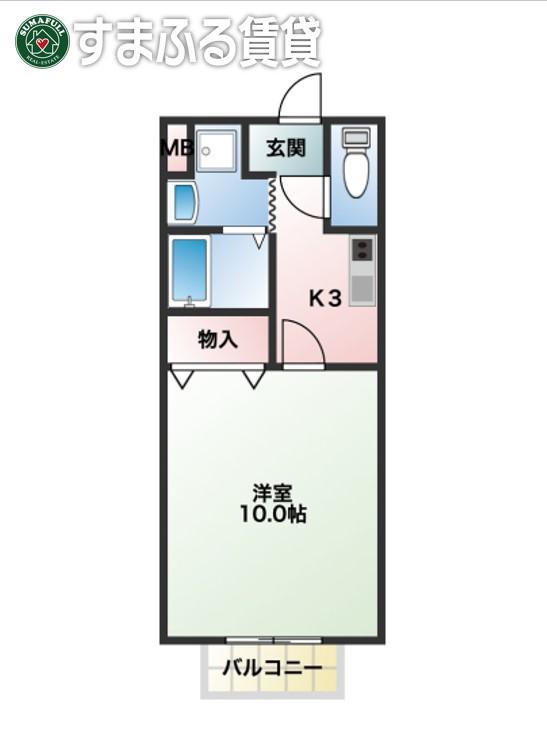 アムール西岡崎(1K/1階)の間取り写真