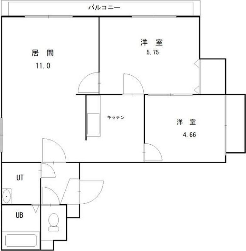 N216(2LDK/1階)の間取り写真