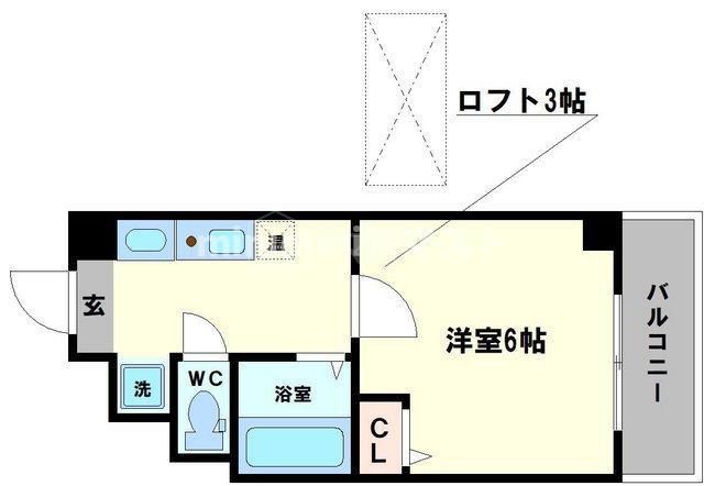 ハクユウ元町(1K/5階)の間取り写真