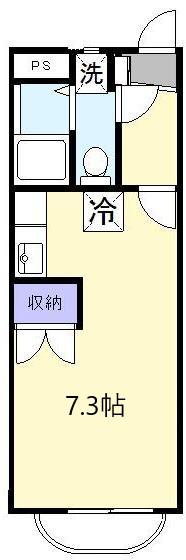 メゾンサンセイ(ワンルーム/2階)の間取り写真