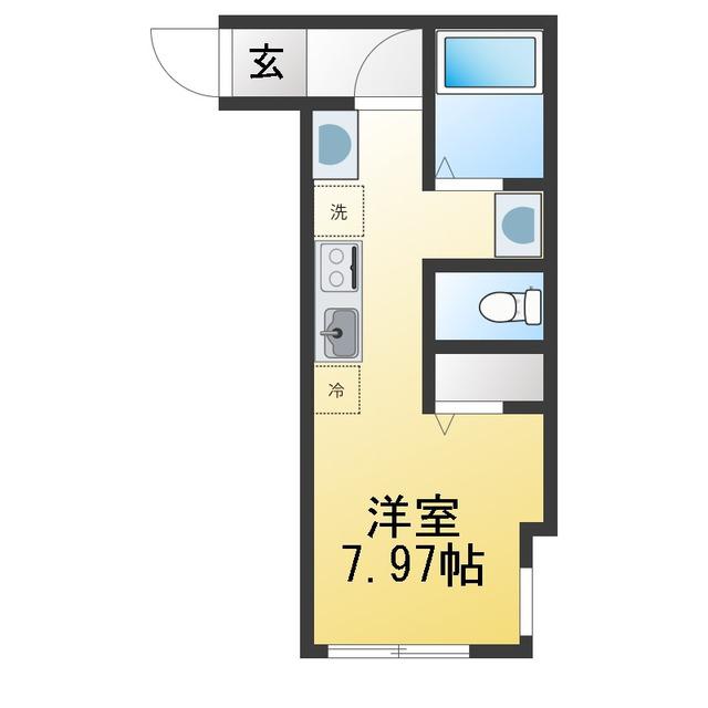 キャトルズ南矢名(ワンルーム/2階)の間取り写真