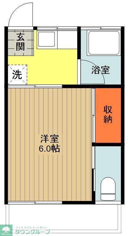 第6美多摩コーポ(1K/1階)の間取り写真