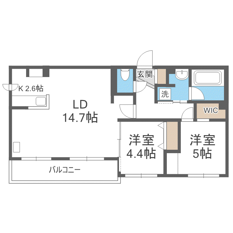 ANDRE MARSEILLE(2LDK/2階)の間取り写真