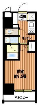 コンシェリア新宿 HILLSIDE SQUARE(1K/2階)の間取り写真