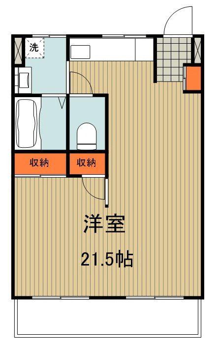 増田第2ハイツ(1LDK/1階)の間取り写真