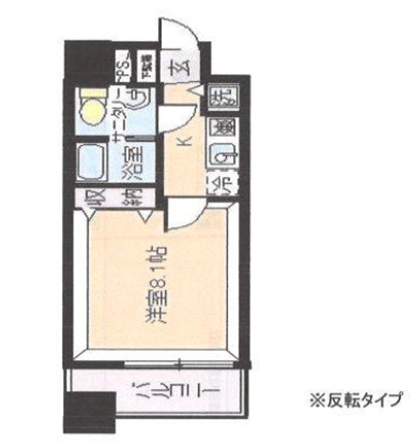 ブルーノ元浅草(1K/3階)の間取り写真