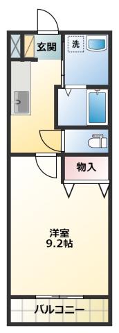 ビアンヌール八幡駅(1K/3階)の間取り写真