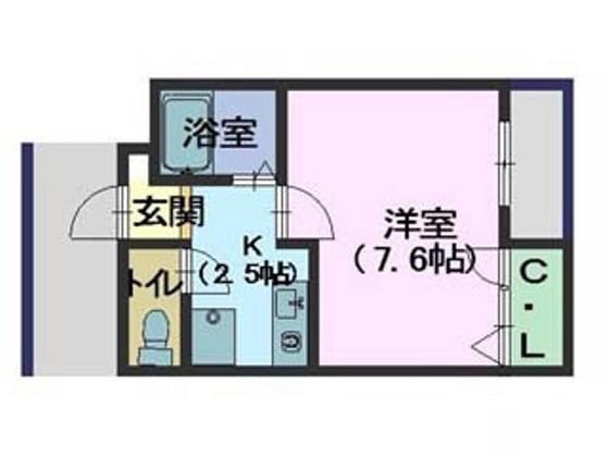 SUNMORITZ(1K/2階)の間取り写真
