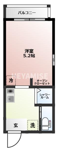 BEN匠1番館(1K/3階)の間取り写真